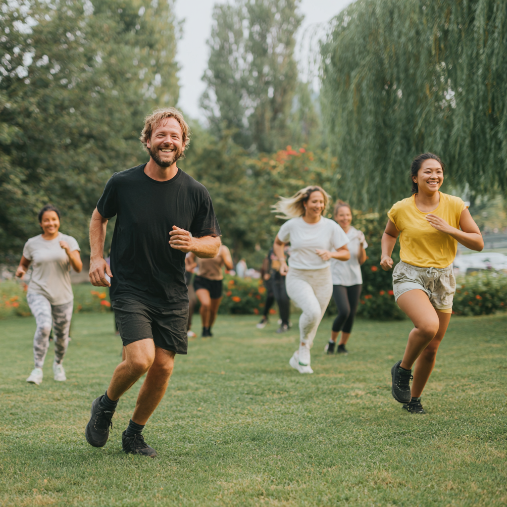 Ukrainian seniors demonstrating core stability exercises with proper form and confident postures in a bright fitness studio